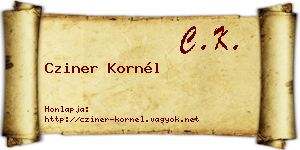Cziner Kornél névjegykártya